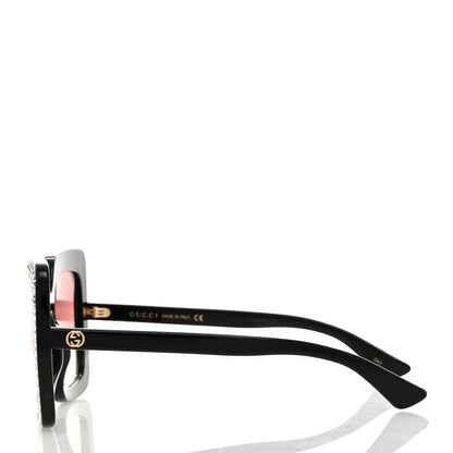Gucci Acetate Crystal Oversize Sunglasses GG0148S Black 3 of 8