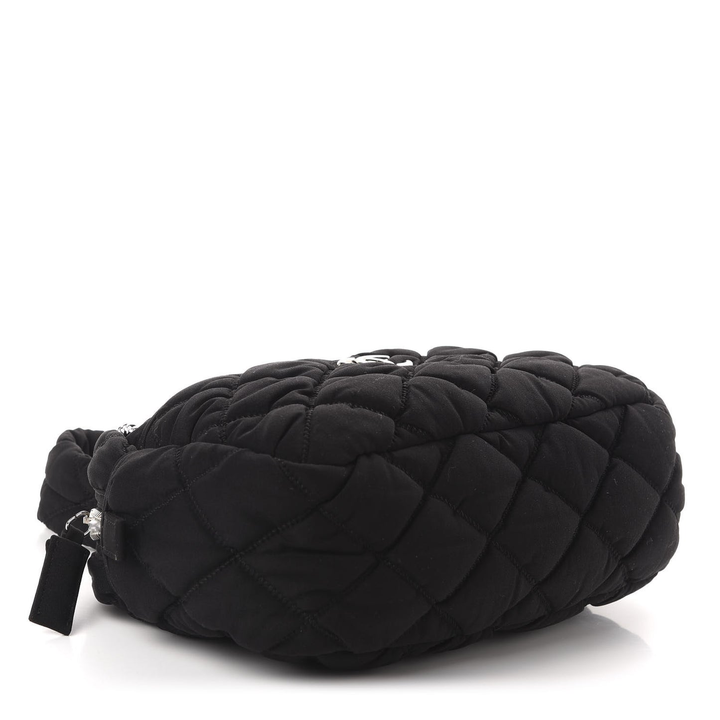Nylon Bubble Quilt Shoulder Bag Black