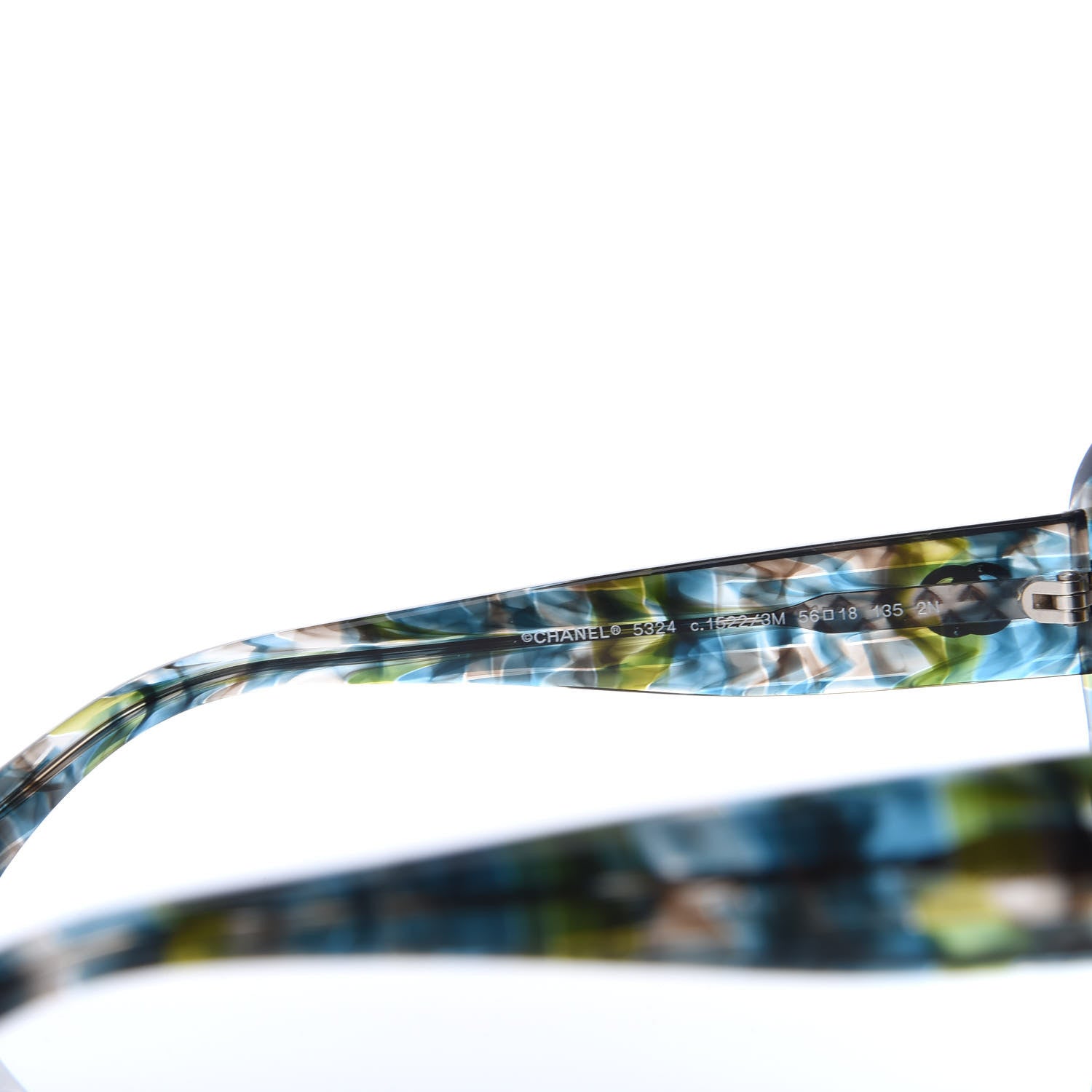 Chanel Acetate Square Plaid Frame Sunglasses 5324 Blue Green 5 of 8