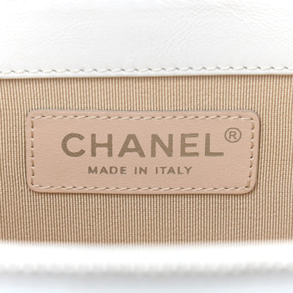 Chanel Calfskin Raffia Small Vanity Case Bag White Beige 5 of 10
