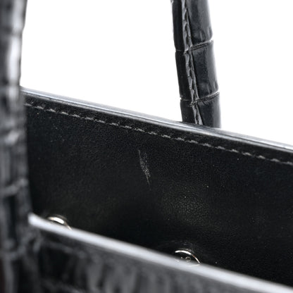 Saint Laurent Calfskin Crocodile Embossed Baby Sac De Jour Black 10 of 13