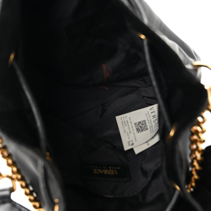 Versace Nylon Medusa Drawstring Bucket Bag Black 8 of 17