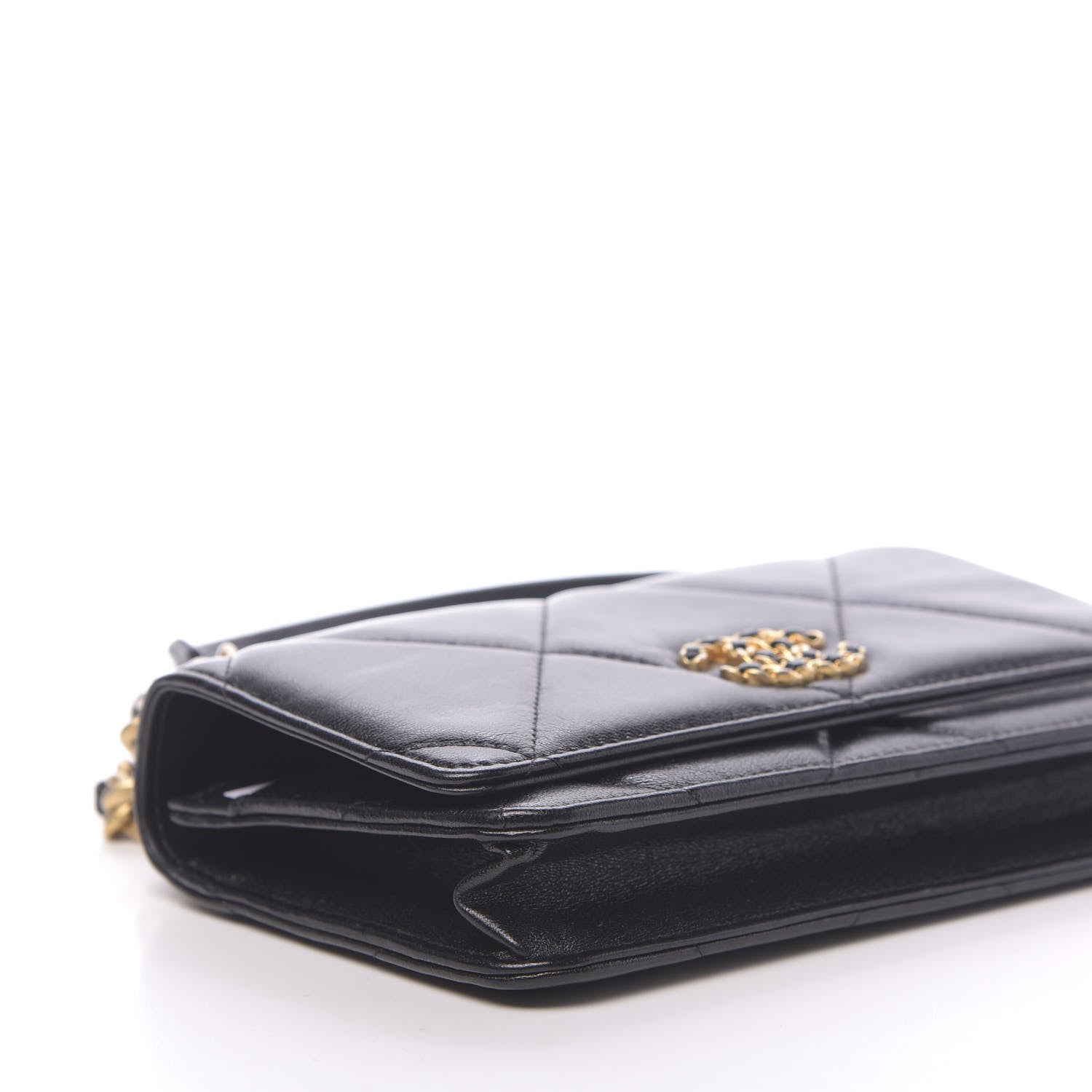 Chanel Lambskin Quilted 19 Wallet On Chain WOC Black 9 of 13