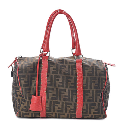 Fendi Zucca Cuoio Romano Selleria Medium Boston Tobacco Rosso Scuro 1 of 16