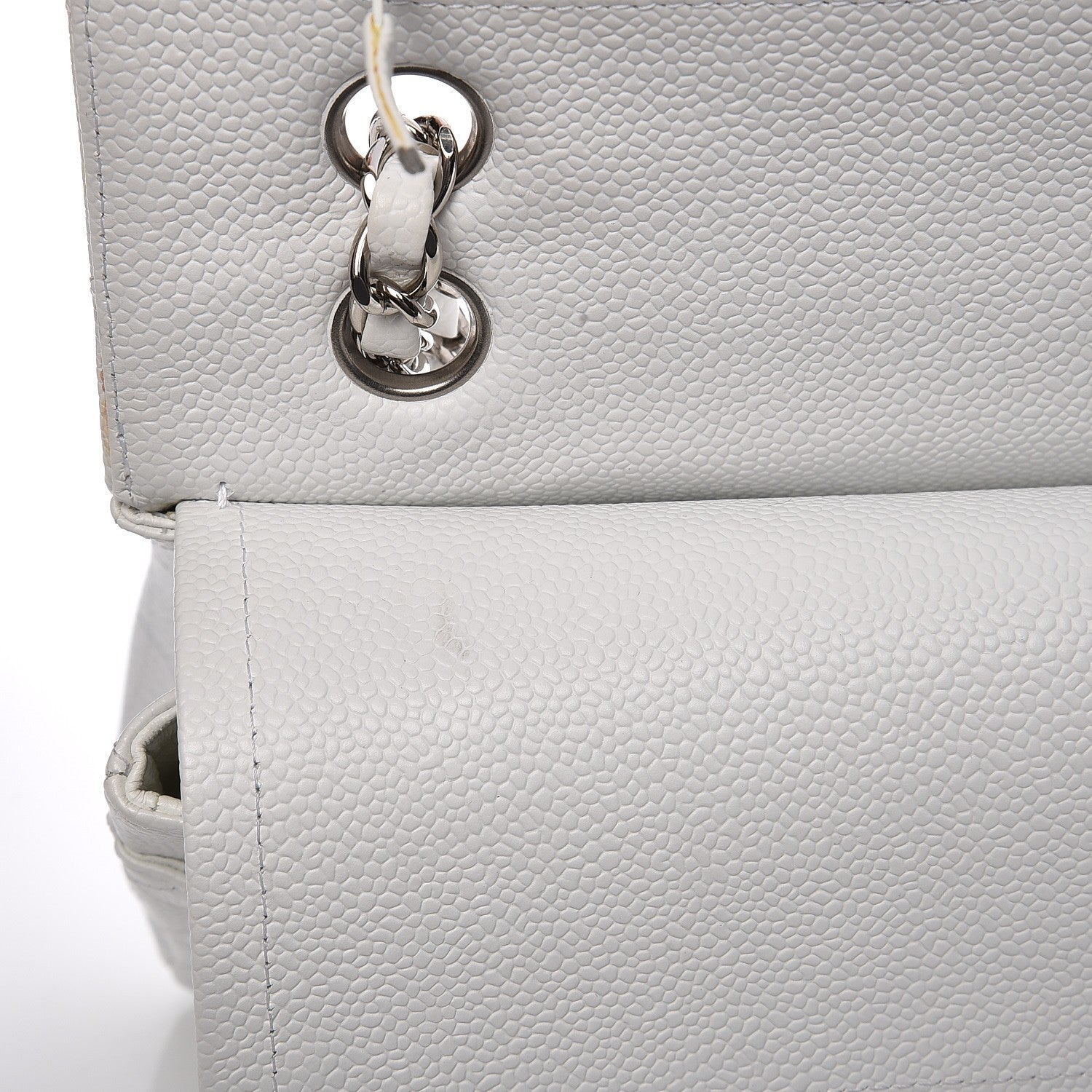 Chanel Caviar Quilted Medium Double Flap White 10 of 12