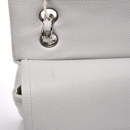 Chanel Caviar Quilted Medium Double Flap White 10 of 12