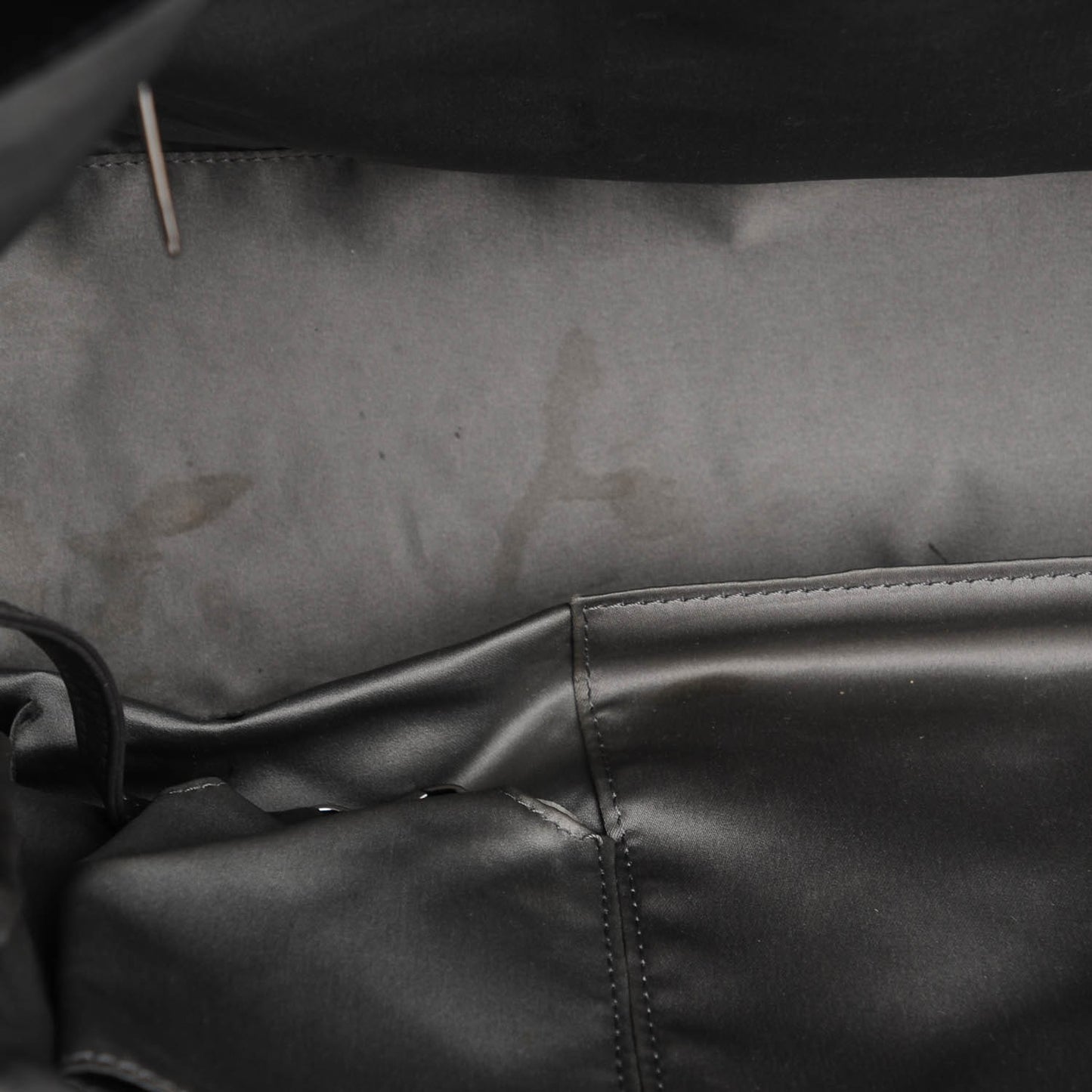 Lambskin Square Stitched Lax Shopping Tote Black