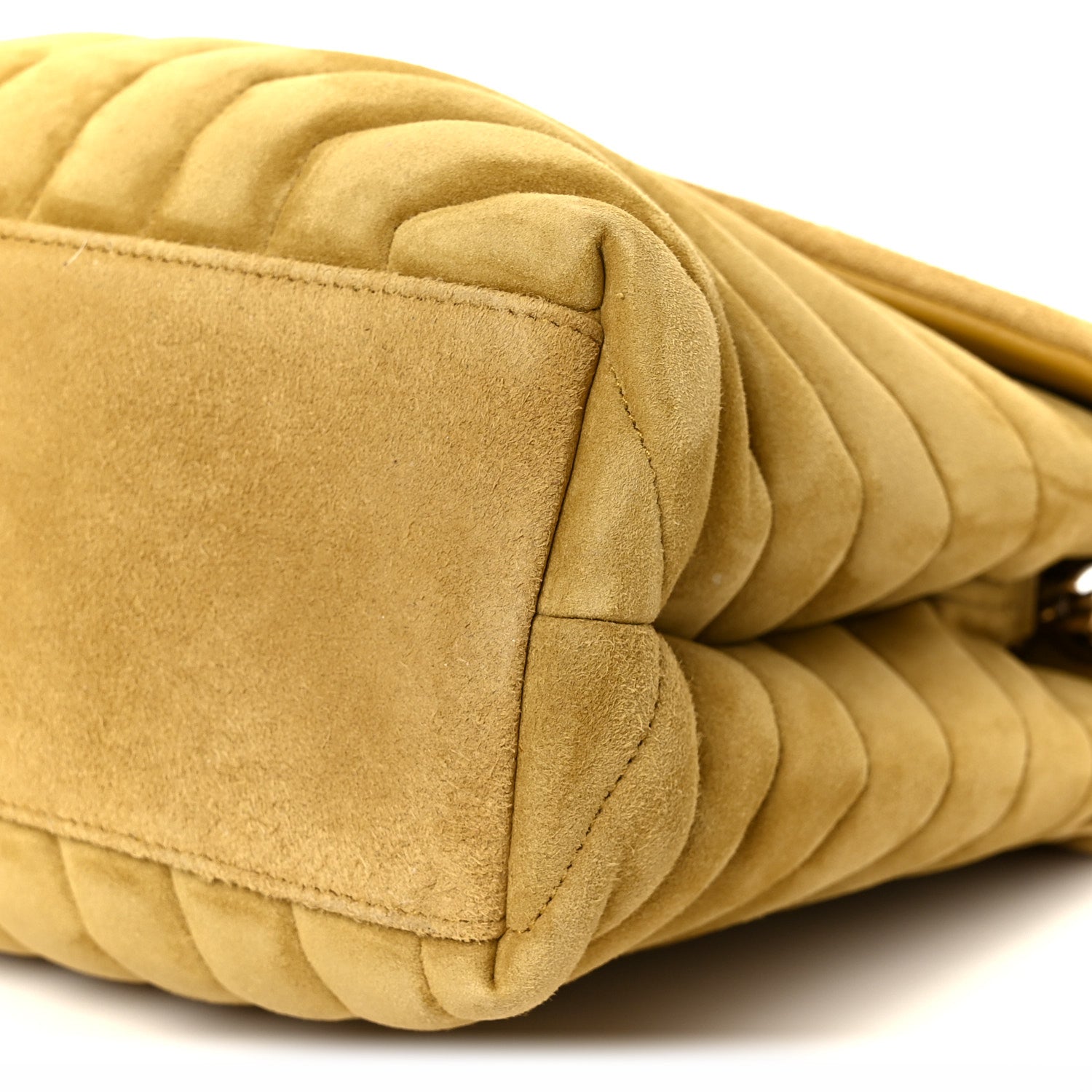 Saint Laurent Suede Y Quilted Monogram Medium Loulou Chain Satchel Chartreuse 11 of 11