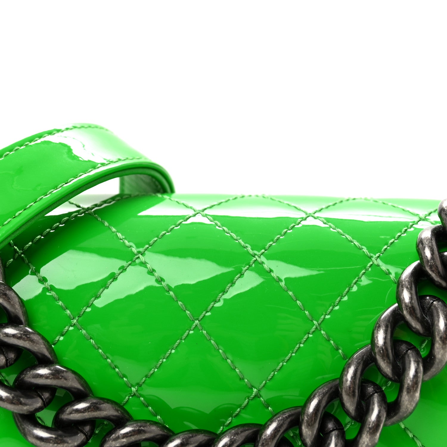 Chanel Patent Quilted Small Boy Flap Green 8 of 10