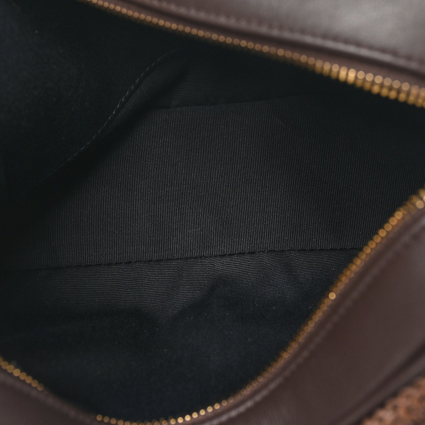 Raffia Canvas Monogram Lou Camera Bag Dark Chocolate