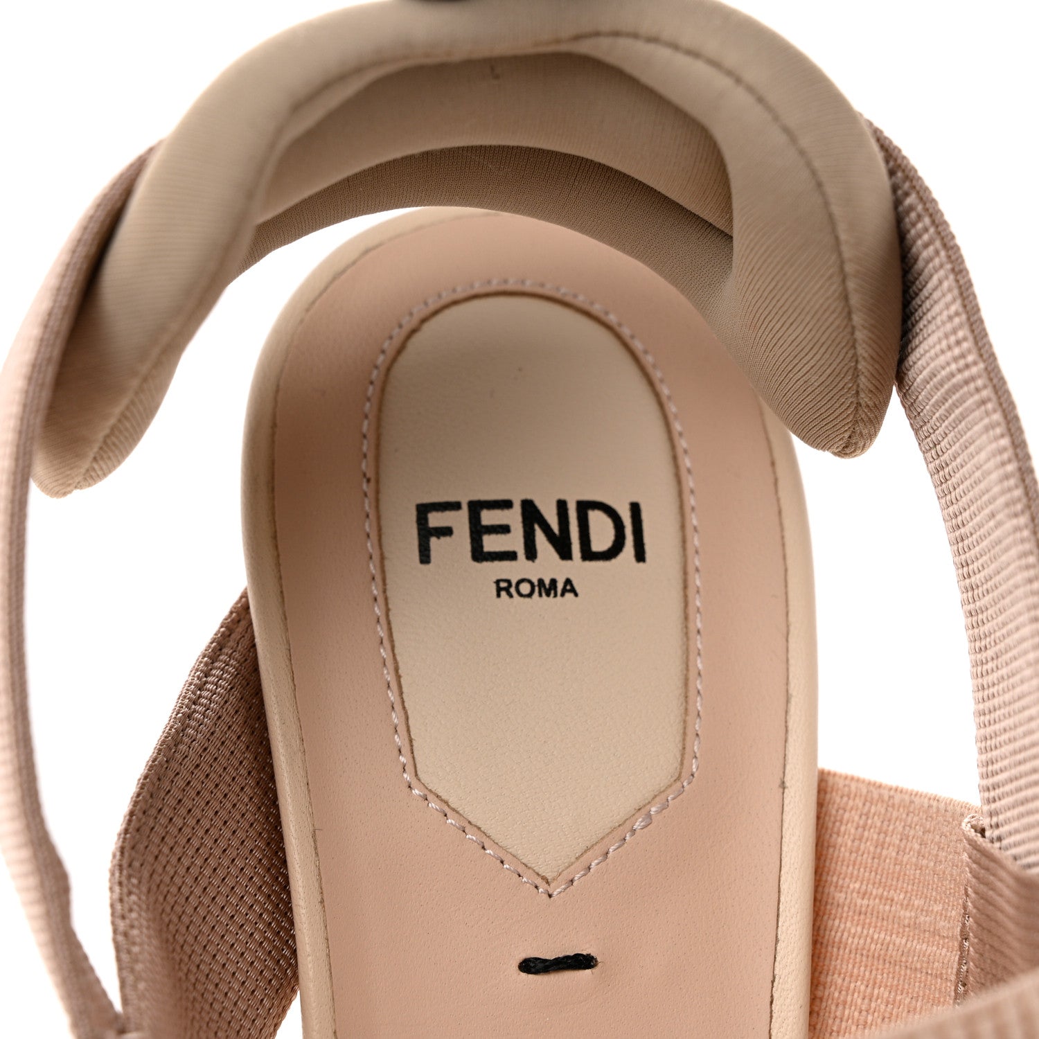 Fendi Technical Mesh FF Colibri 55mm Slingback Pumps 38 Rose Nudo 7 of 8