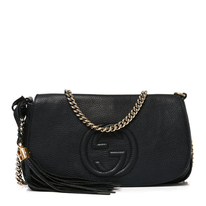 Gucci Pebbled Calfskin Medium Soho Flap Crossbody Black 1 of 10
