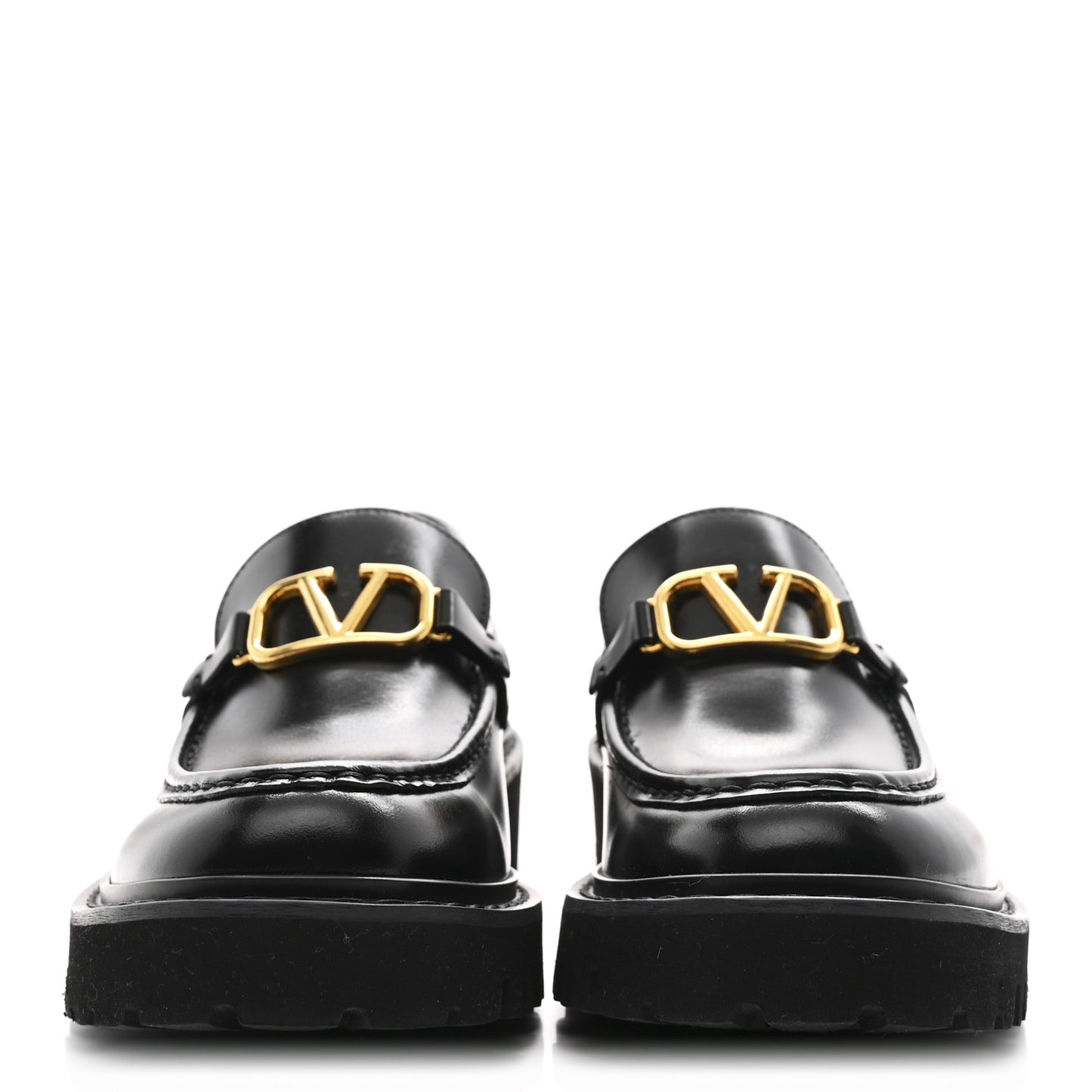 Calfskin Vlogo Loafers 37.5 Black