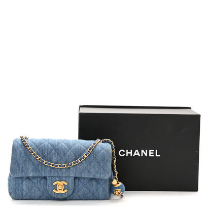 Chanel Denim Quilted Mini Pearl Crush Rectangular Flap Blue 11 of 11
