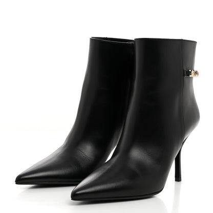 Gucci Calfskin Signoria Ankle Boots 37.5 Black 3 of 9