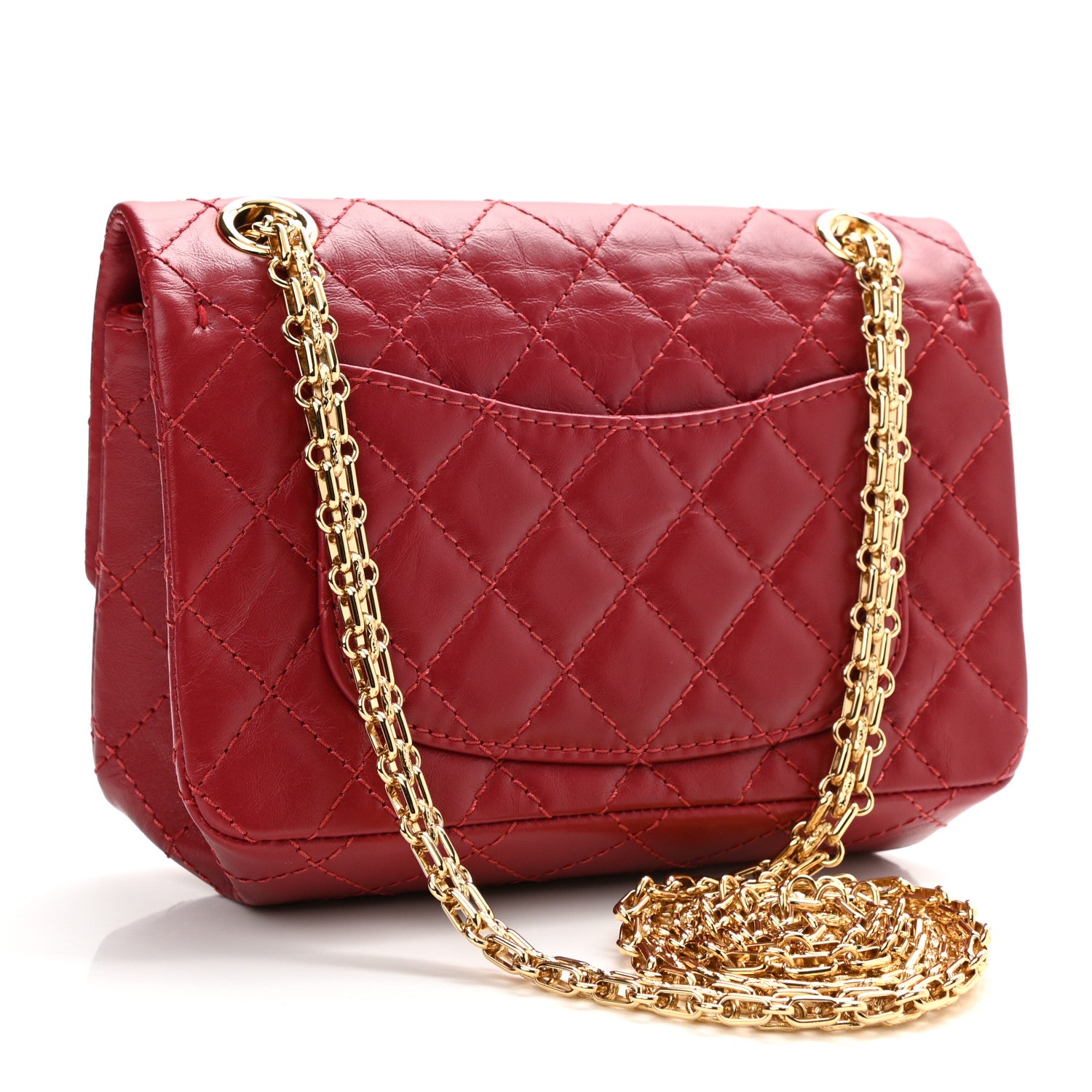 Chanel Aged Calfskin Quilted 2.55 Reissue Mini Flap Red 3 of 8