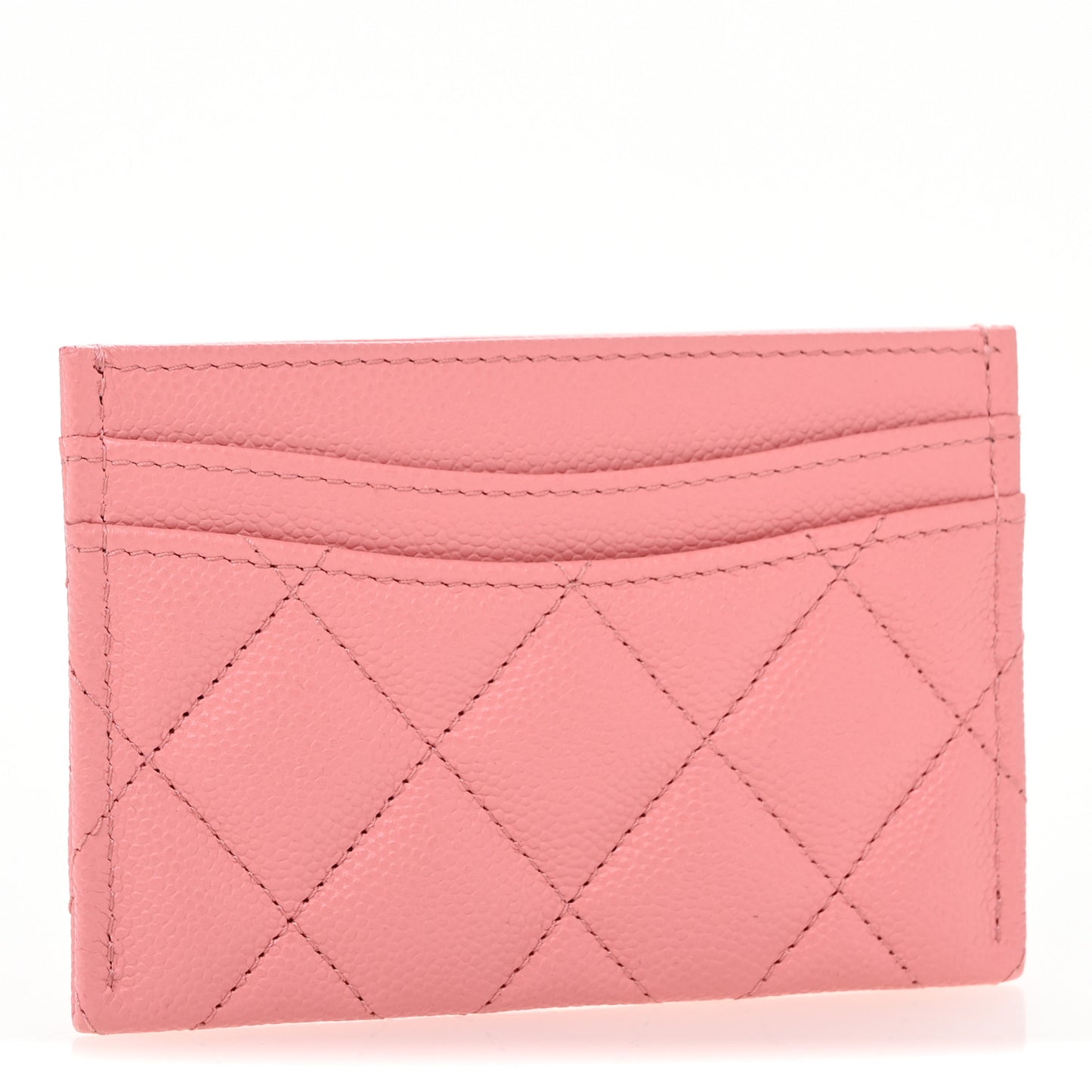 Caviar Quilted Card Holder Pink