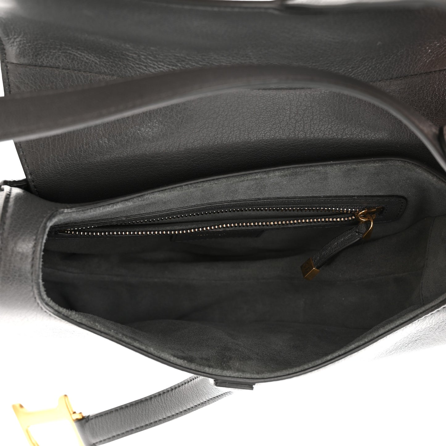 Shiny Goatskin Saddle Bag Grey