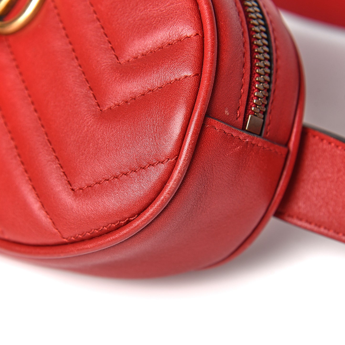 Calfskin Matelasse GG Marmont Belt Bag 85 34 Hibiscus Red