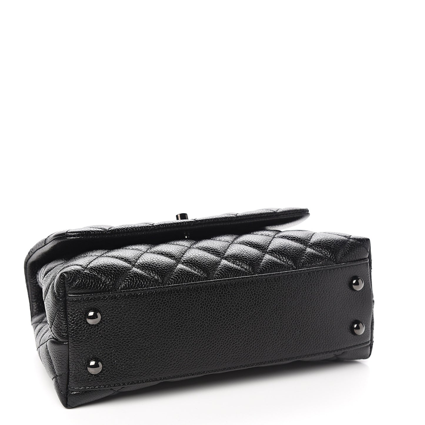 Caviar Quilted Mini Coco Handle Flap So Black