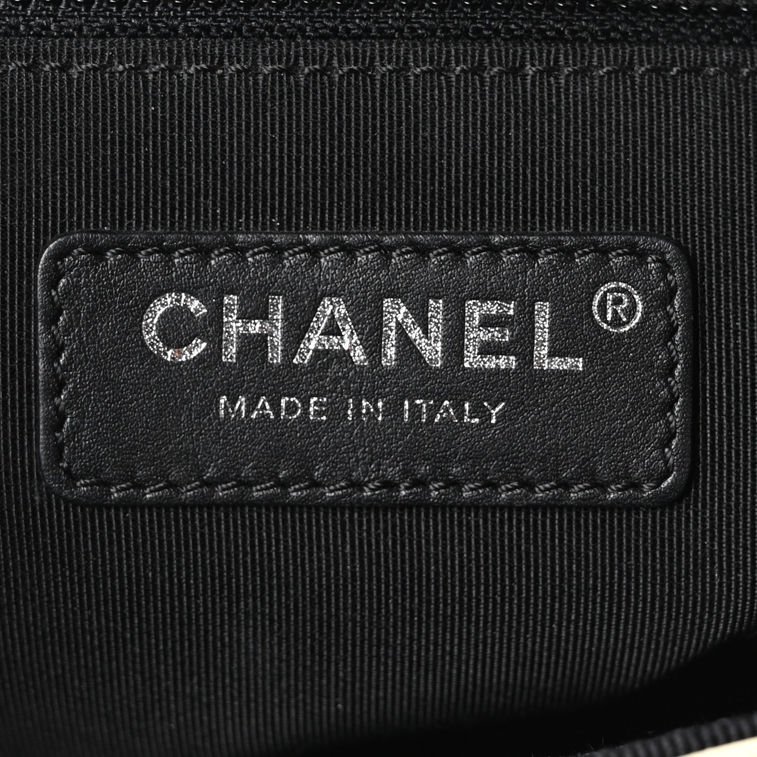 Chanel Aged Calfskin Grosgrain Quilted Chain CC Flap Ivory Black 6 of 10