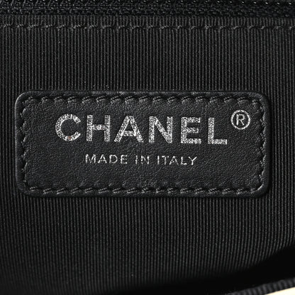 Chanel Aged Calfskin Grosgrain Quilted Chain CC Flap Ivory Black 6 of 10