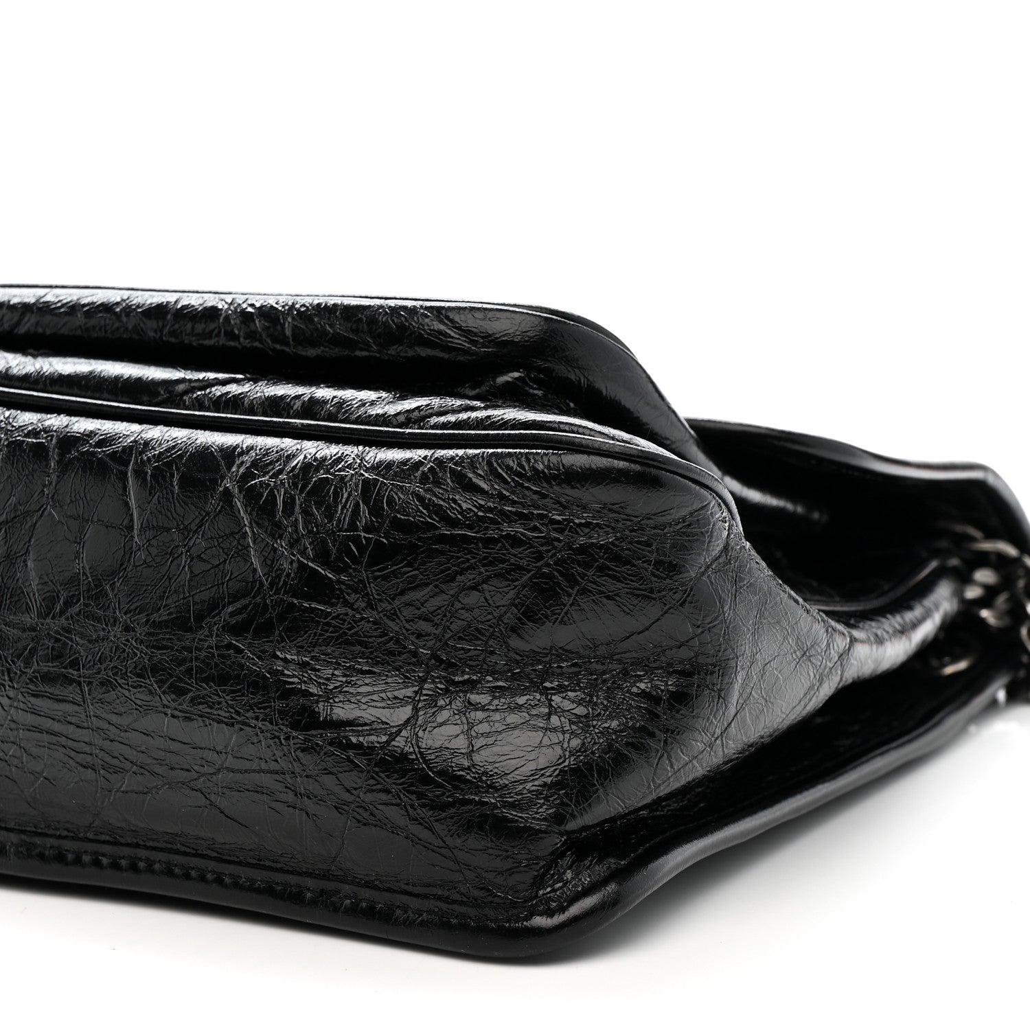 Saint Laurent Crinkled Calfskin Matelasse Monogram Medium Niki Chain Satchel Black 11 of 12