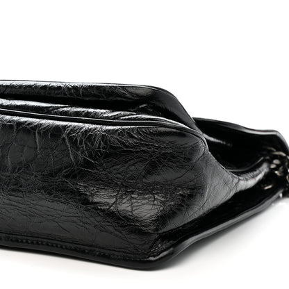 Saint Laurent Crinkled Calfskin Matelasse Monogram Medium Niki Chain Satchel Black 11 of 12