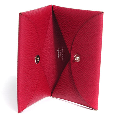 Hermes Epsom Calvi Card Case Rubis 6 of 8