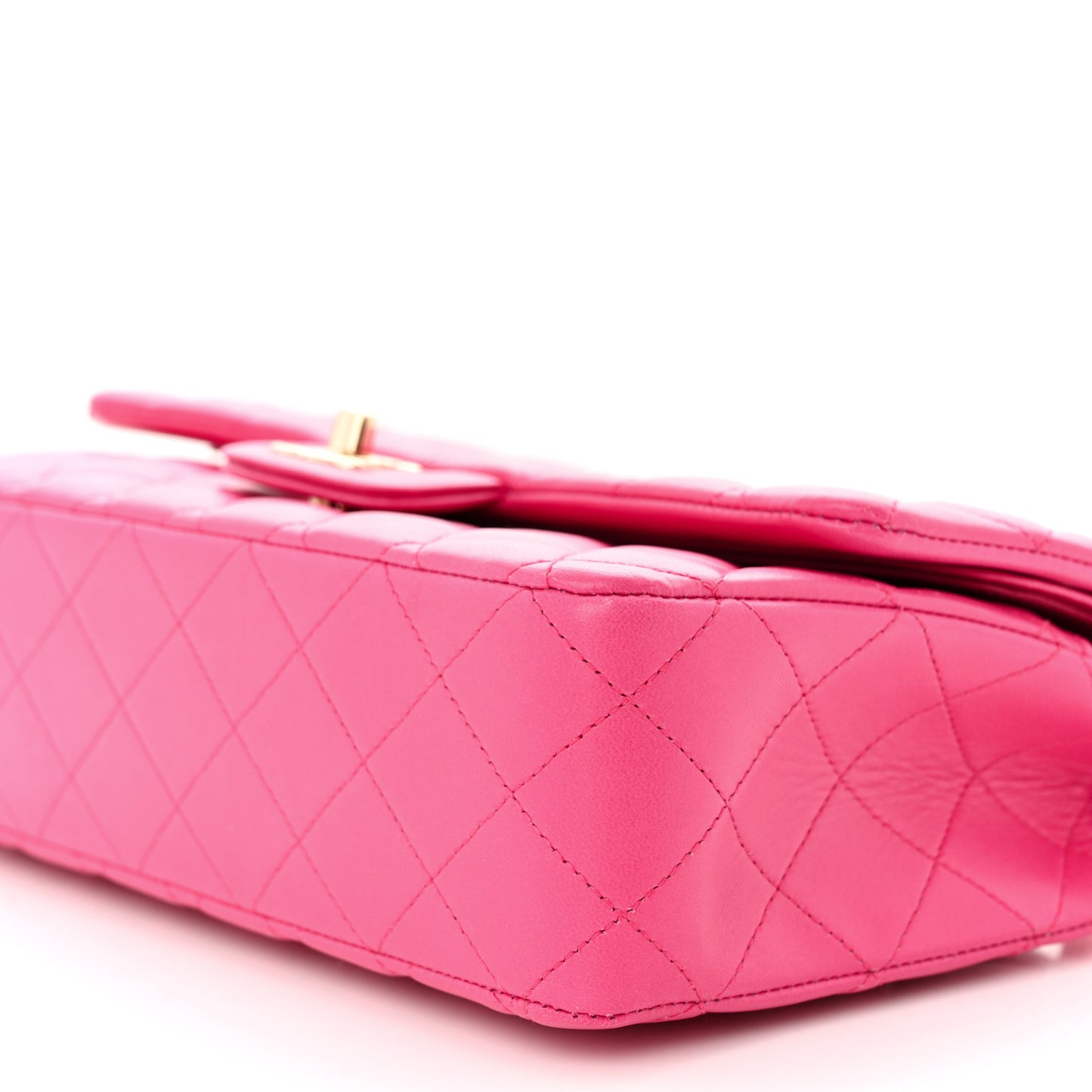 Lambskin Quilted Medium Double Flap Pink