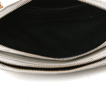 Saint Laurent Grained Lambskin Quilted Mini Becky Double Zip Bag Vintage White 5 of 15