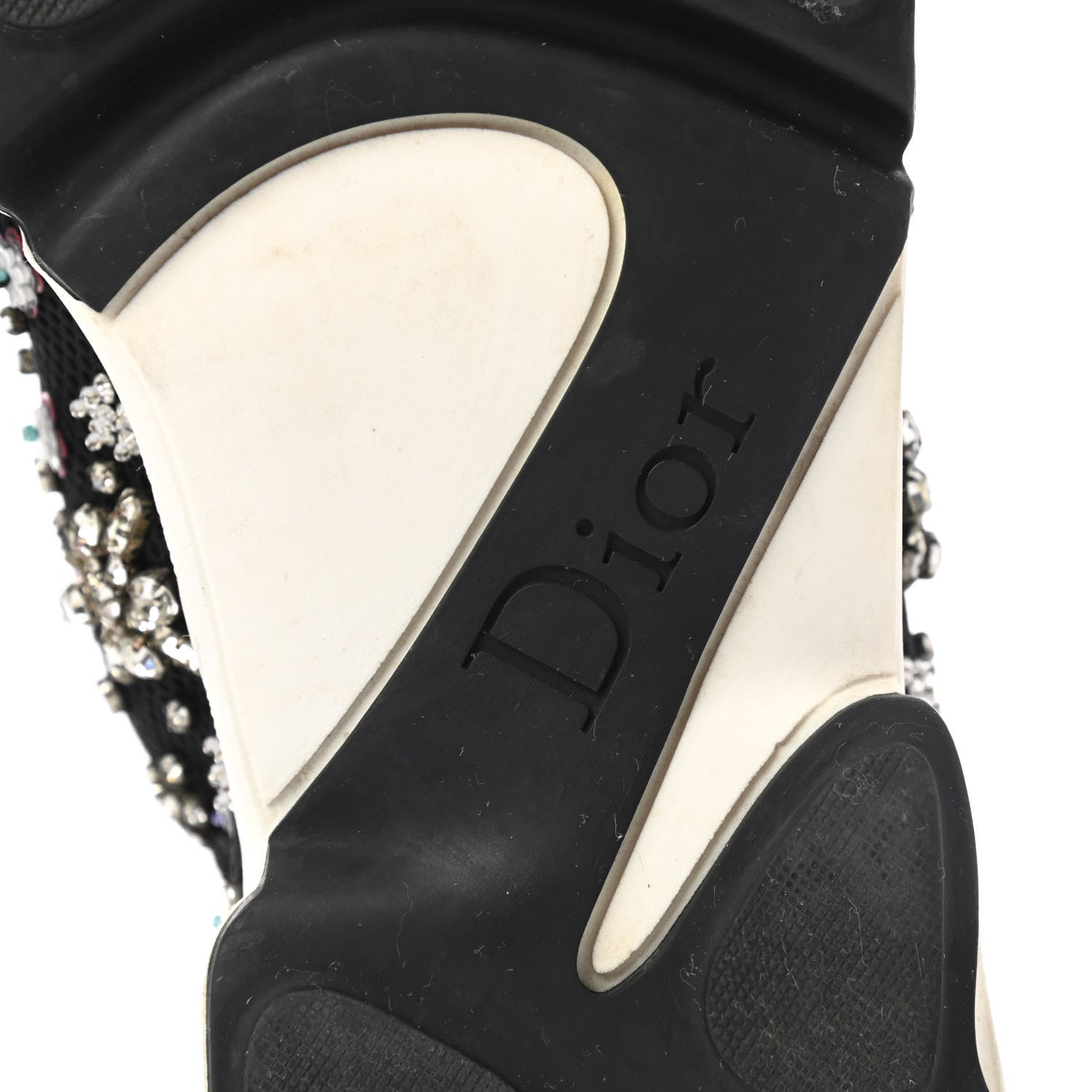 Christian Dior Technical Canvas Embellished Dior Fusion Sneakers Black White 7 of 9