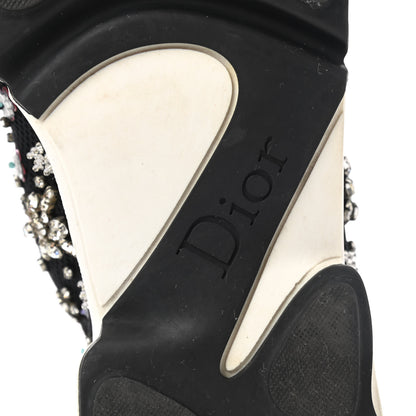 Christian Dior Technical Canvas Embellished Dior Fusion Sneakers Black White 7 of 9