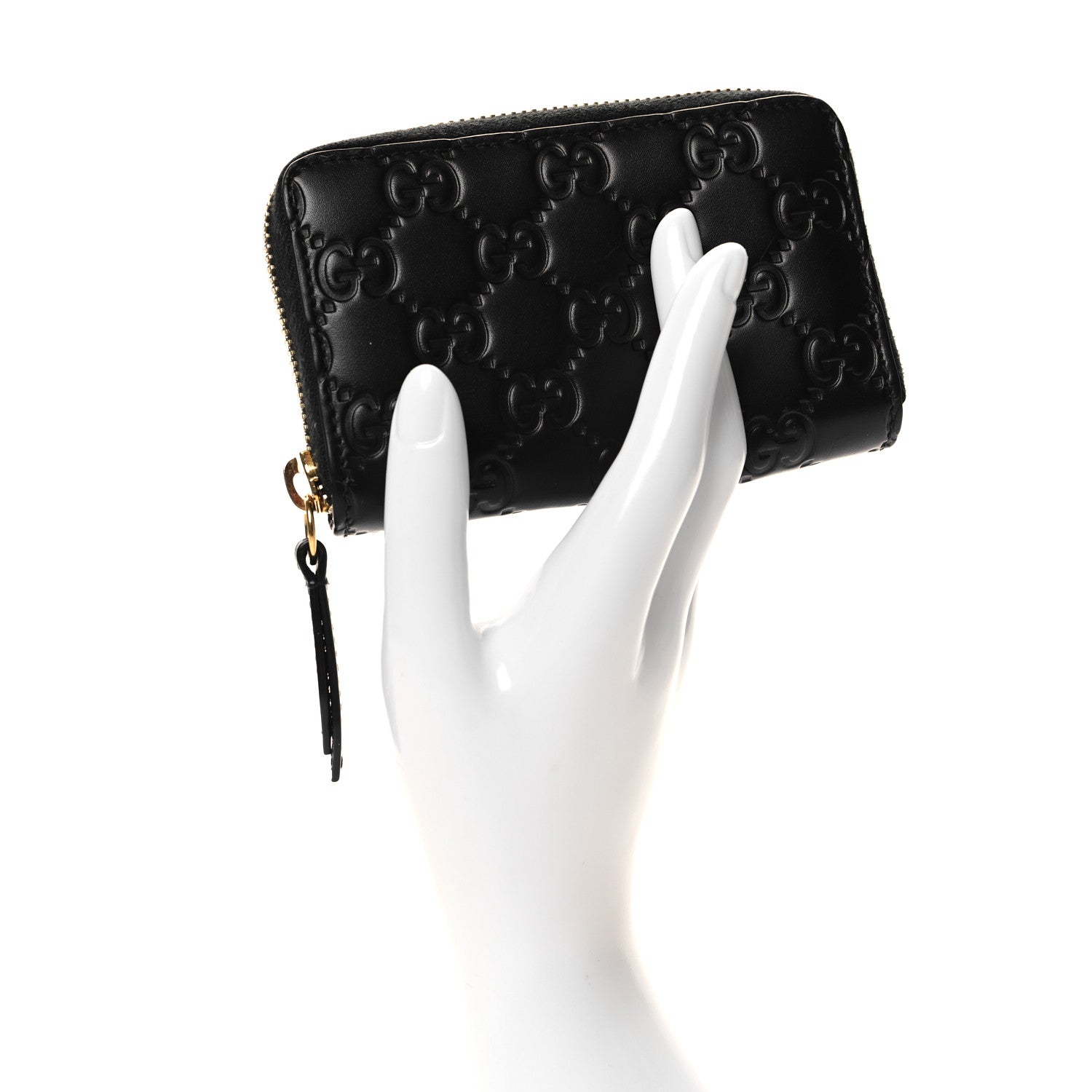 Gucci Guccissima Zip Around Card Case Black 2 of 9