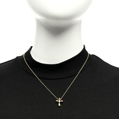 Tiffany 18K Yellow Gold 12mm Elsa Peretti Cross Pendant Necklace 2 of 4