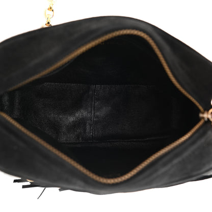 Chanel Suede Quilted CC Tassel Flap Camera Case Black 5 of 10