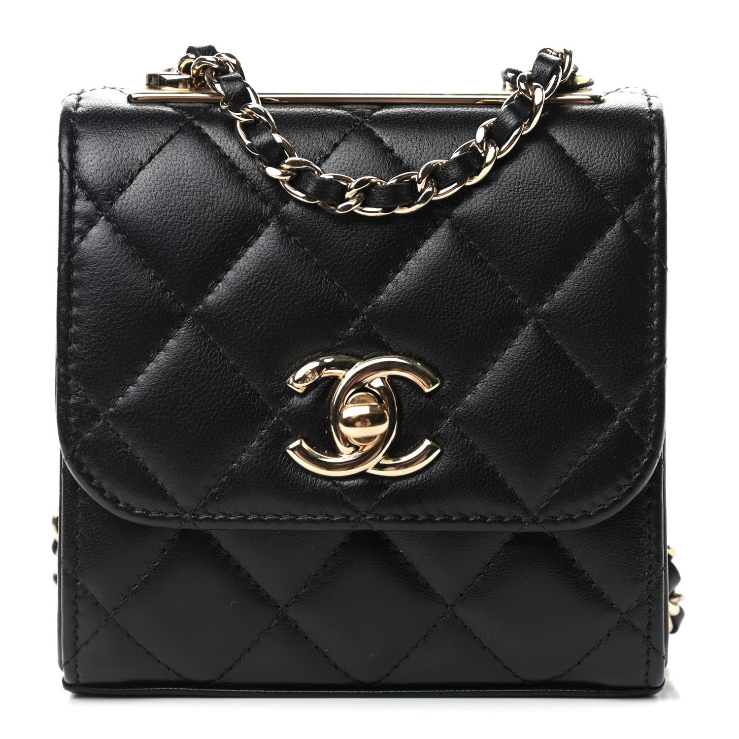Chanel Lambskin Quilted Mini Trendy CC Chain Wallet Black 1 of 11
