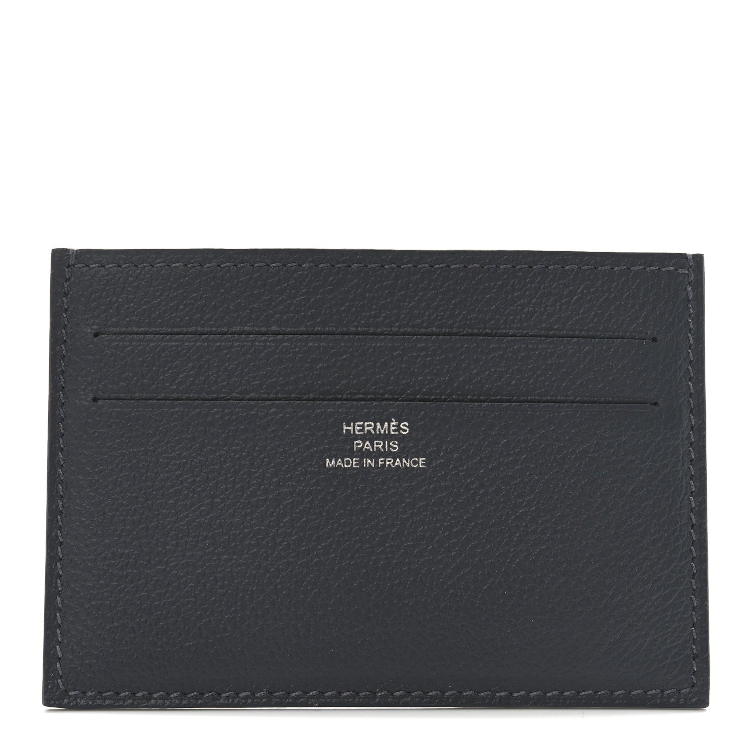 Hermes Evercolor Citizen Twill Card Case Gris Meyer 1 of 7