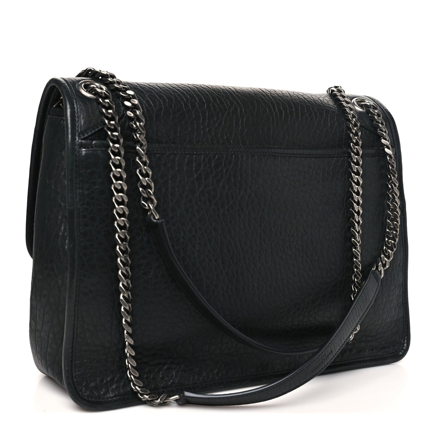 Grained Lambskin Monogram Large Niki Chain Satchel Black
