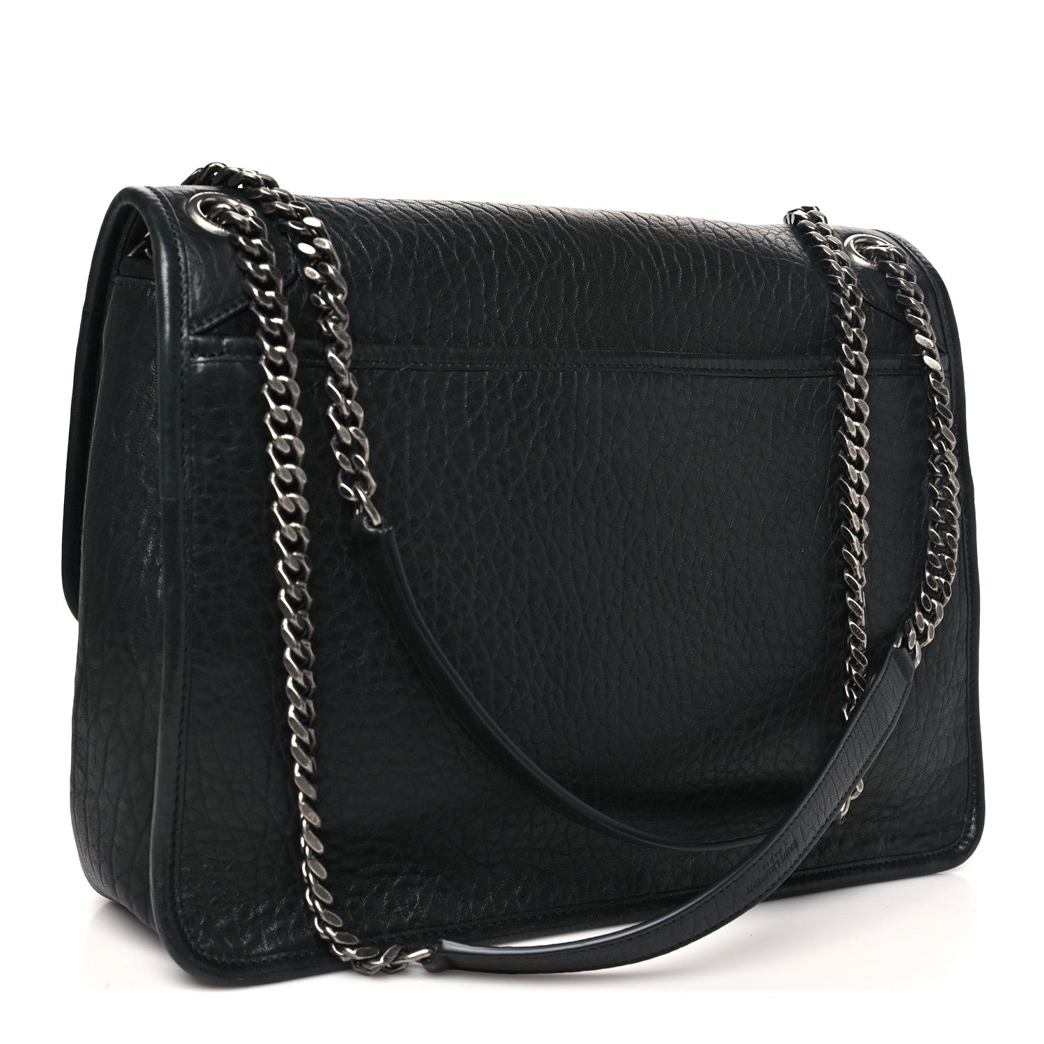 Saint Laurent Grained Lambskin Monogram Large Niki Chain Satchel Black 3 of 9
