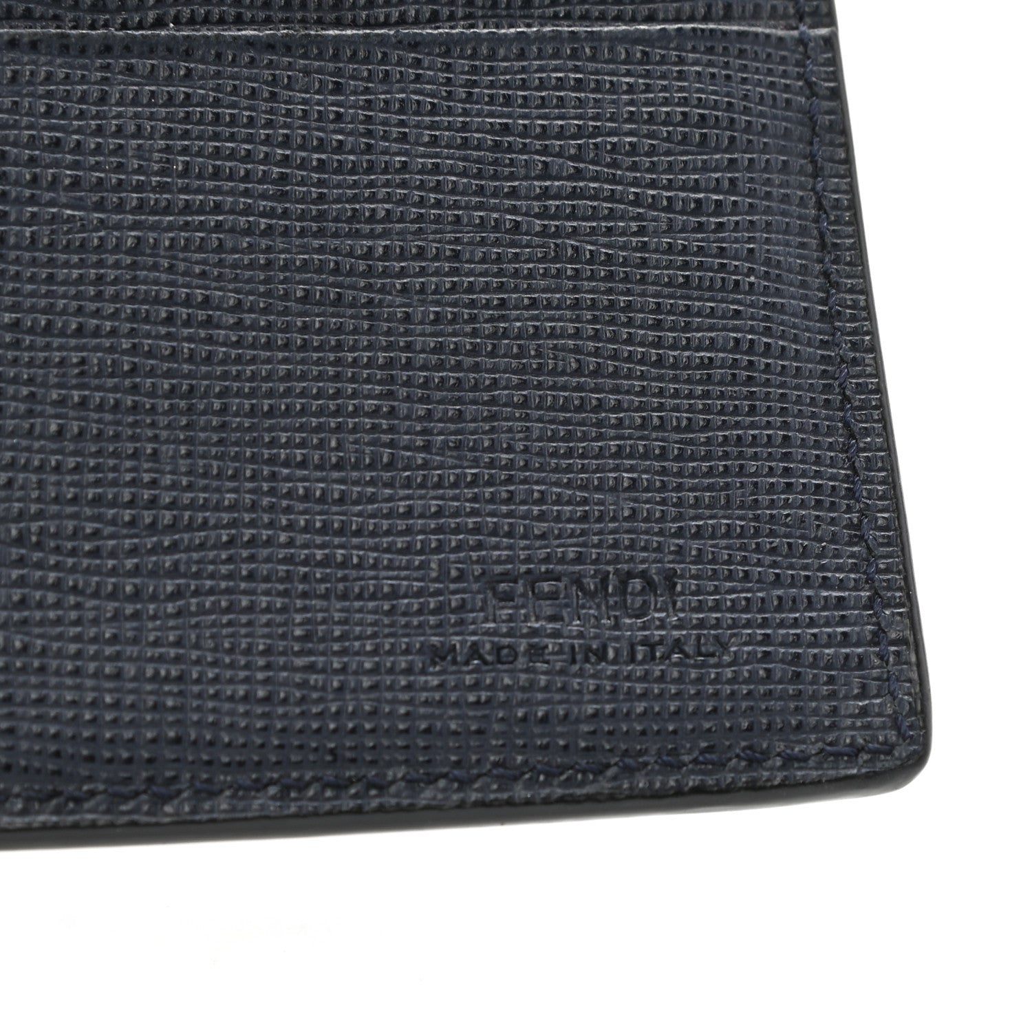 Fendi Vitello Elite Monster Eyes Inlay Bi-Fold Wallet Asfalto Papavero Black 6 of 8