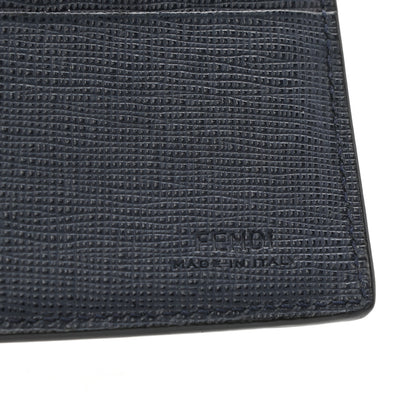 Fendi Vitello Elite Monster Eyes Inlay Bi-Fold Wallet Asfalto Papavero Black 6 of 8