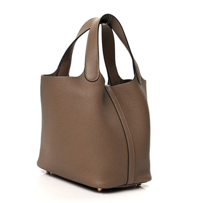 Hermes Taurillon Maurice Picotin Lock 18 PM Beige De Weimar 2 of 10