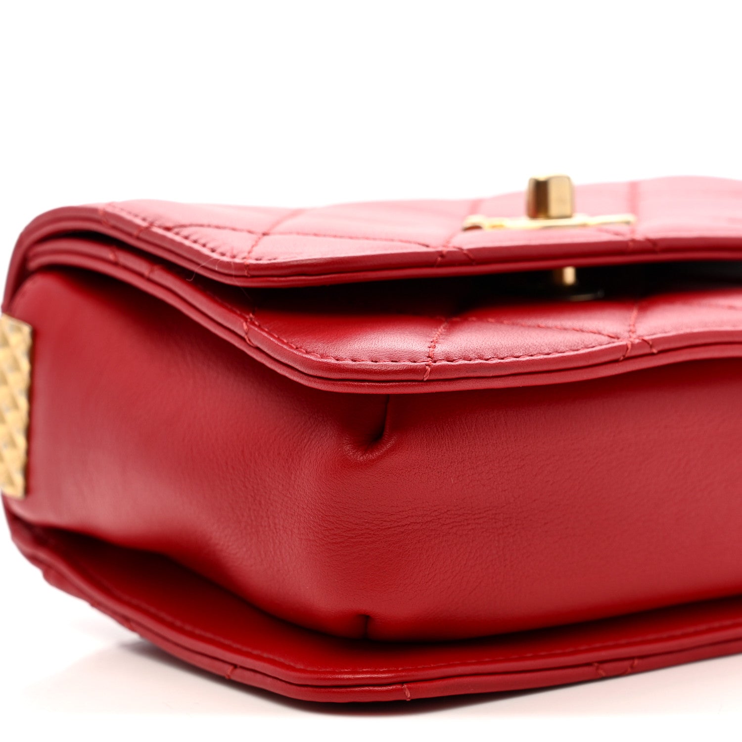 Chanel Lambskin Quilted Small Multiple Chain Flap Red 9 of 10