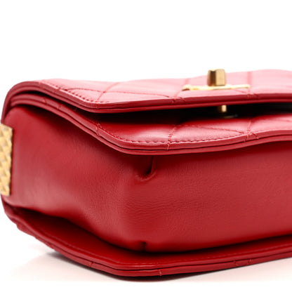 Chanel Lambskin Quilted Small Multiple Chain Flap Red 9 of 10