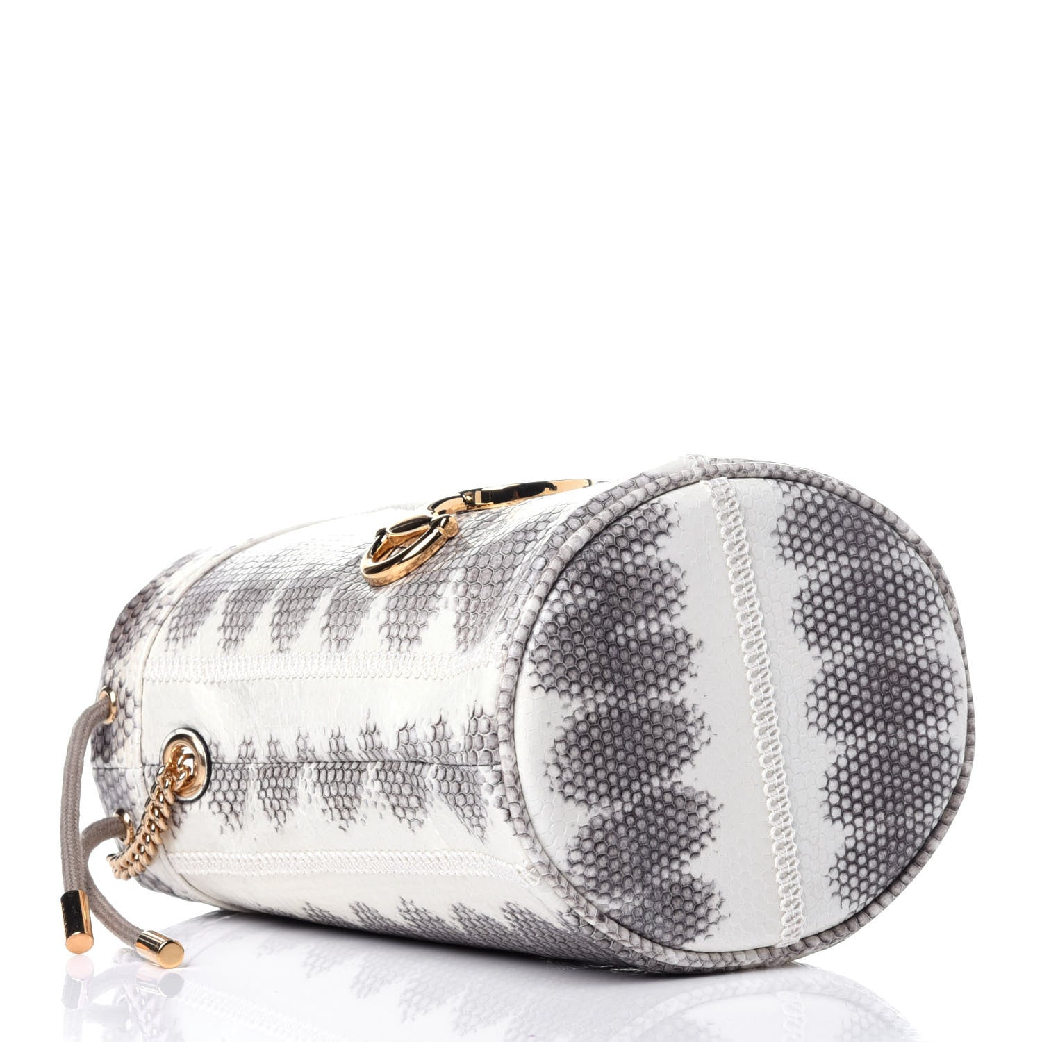 Gucci Snakeskin Mini Zumi Bucket Bag Grey 4 of 10