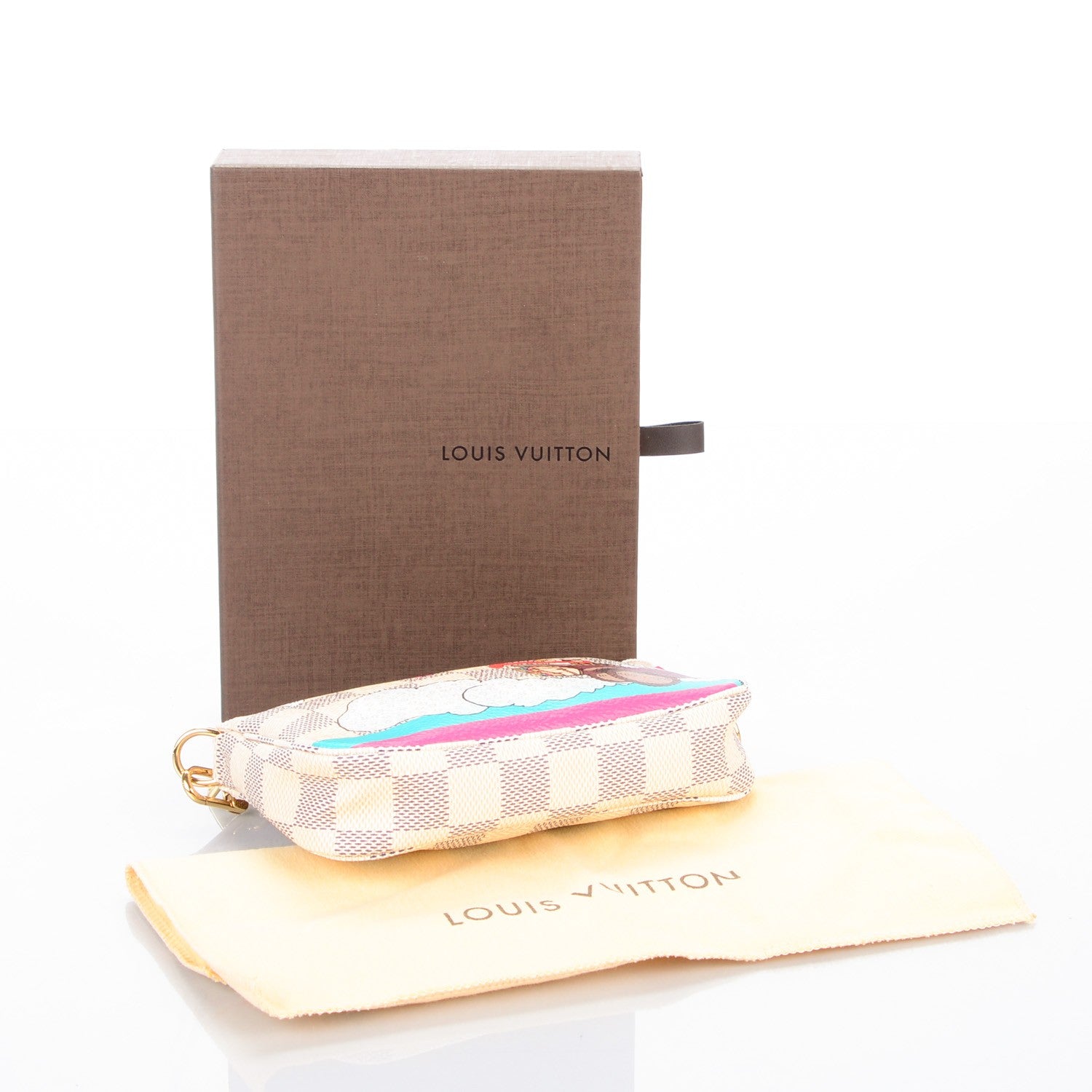 Louis Vuitton Damier Azur 2015 Christmas Animation Mini Pochette Accessories 4 of 7