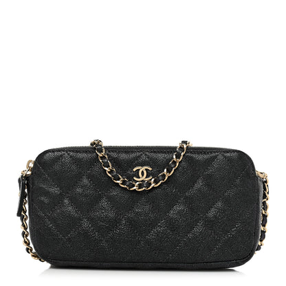 Chanel Iridescent Caviar Quilted Small Clutch With Chain Black 1 of 12