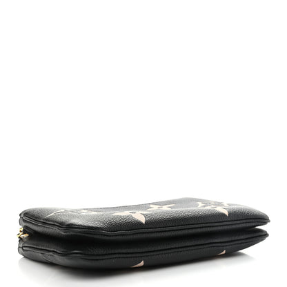 Louis Vuitton Empreinte Monogram Giant Double Zip Pochette Black Cream 4 of 9