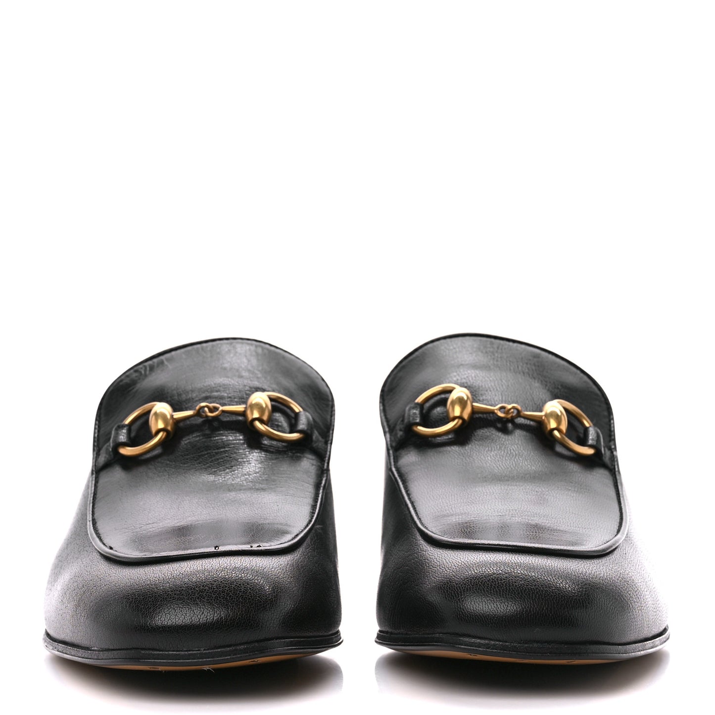 Goatskin Womens Horsebit Mid-Heel Loafers 41 Black